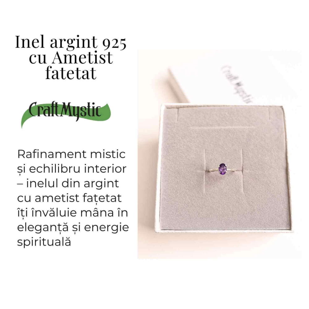 Inel Argint 925 cu Ametist Fatetat – Echilibru si Claritate Emotionala [3]