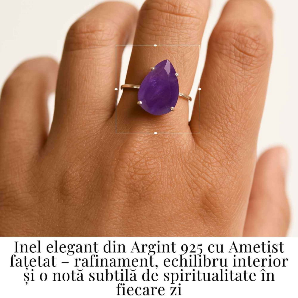 Inel Argint 925 cu Ametist Fatetat – Echilibru si Claritate Mentala [2]