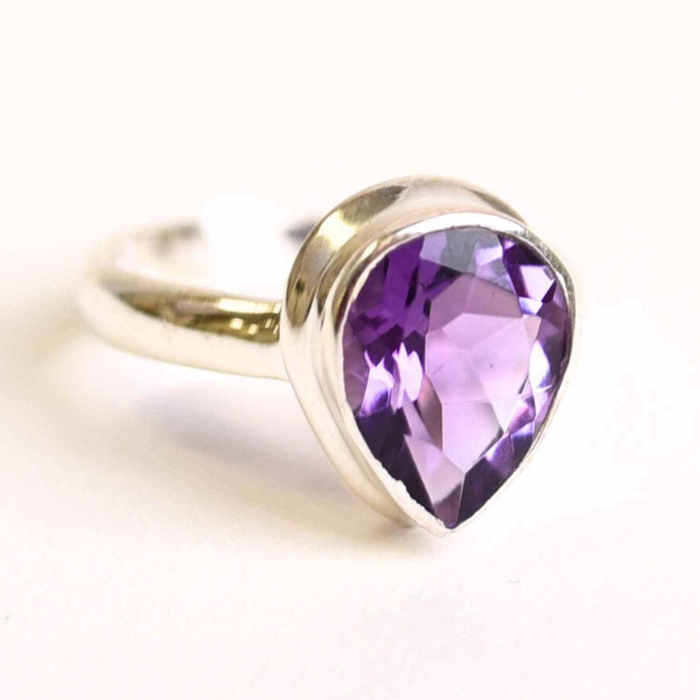 Inel Argint 925 cu Ametist Fatetat Lacrima – Protectie si Liniste Interioara [1]