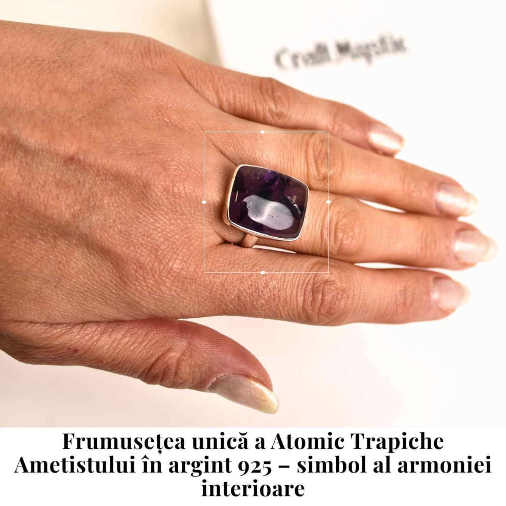 Inel argint 925 cu Atomic Trapiche Ametist dreptunghiular – Claritate si Protectie Spirituala [2]