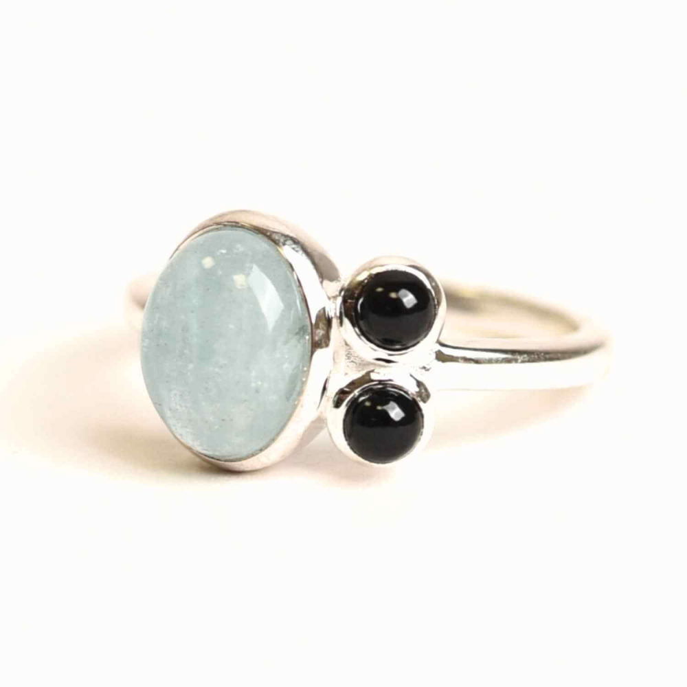 Inel argint 925 cu Acvamarin si Onix Negru – Claritate si Protectie [7]