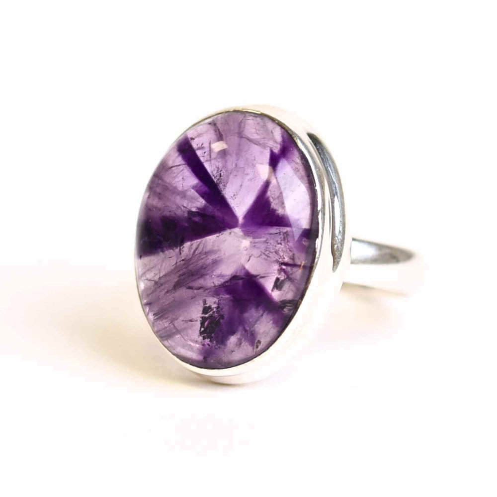 Inel argint 925 cu Atomic Trapiche Ametist oval – Claritate si Echilibru Interior [1]