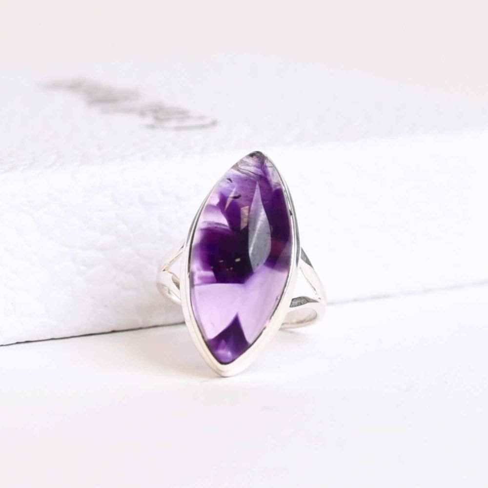 Inel argint 925 cu Atomic Trapiche Ametist delica [1]