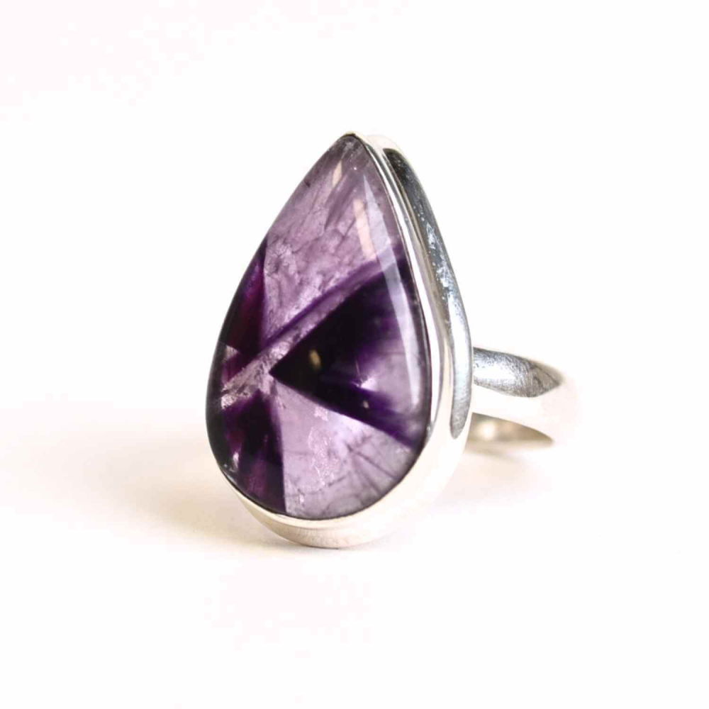 Inel argint 925 cu Atomic Trapiche Ametist lacrima – Claritate si Transformare [1]
