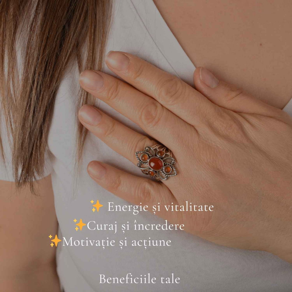 Inel argint 925 cu Carneol model vintage – energie si incredere feminina [3]
