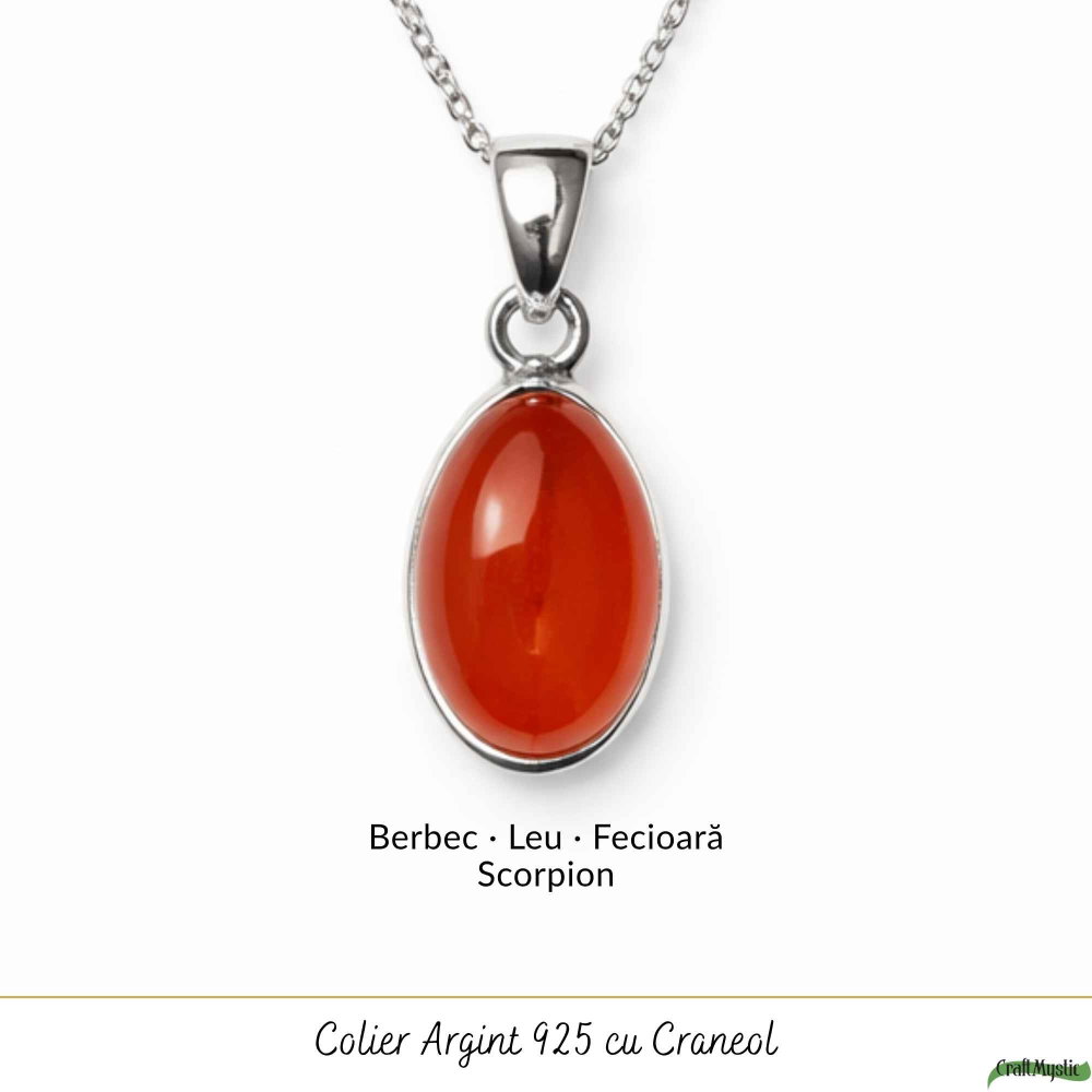 Colier argint 925 cu Carneol oval – energie si incredere feminina [5]