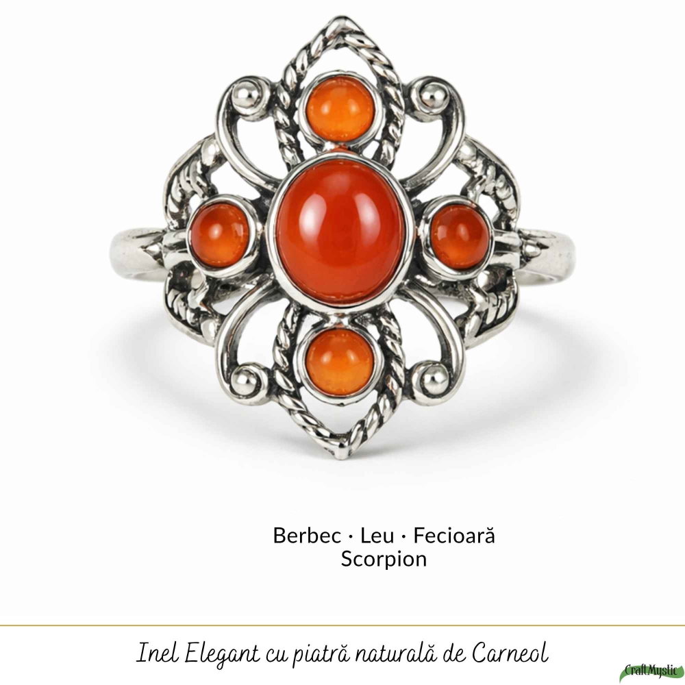 Inel argint 925 cu Carneol model vintage – energie si incredere feminina [5]