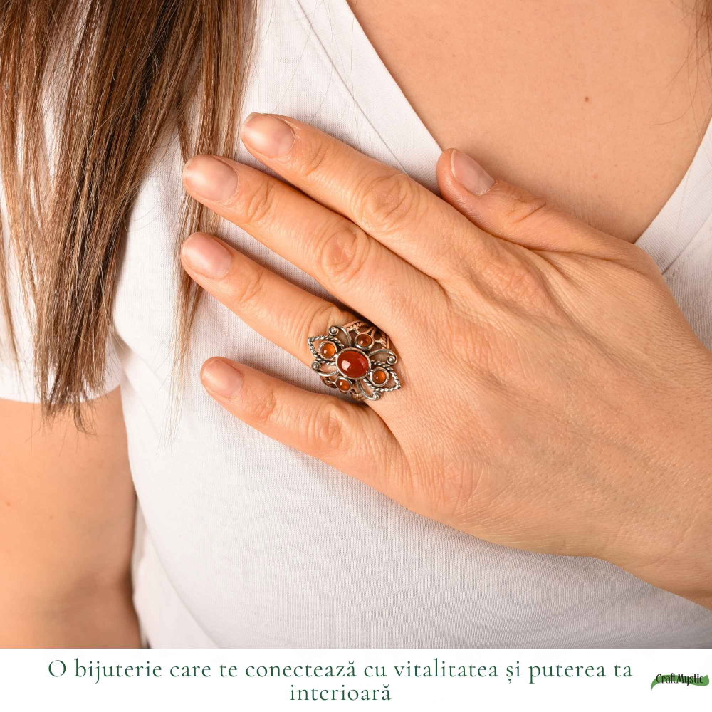 Inel argint 925 cu Carneol model vintage – energie si incredere feminina [2]