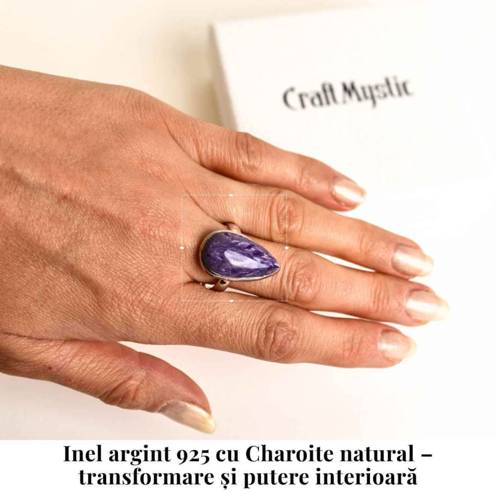 Inel argint 925 cu Charoite picatura – Transformare si intuitie [2]