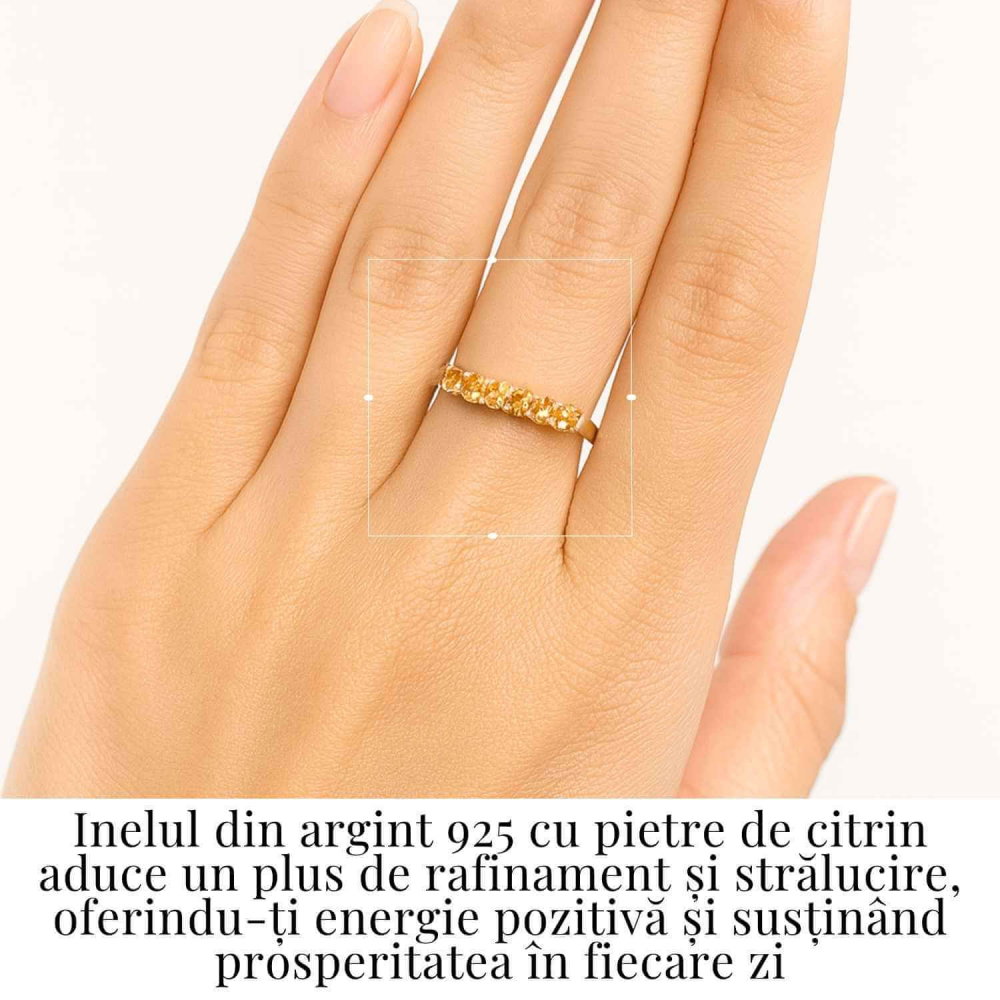 Inel Argint 925 cu Citrin – Energie Solara si Abundenta Zilnica [2]