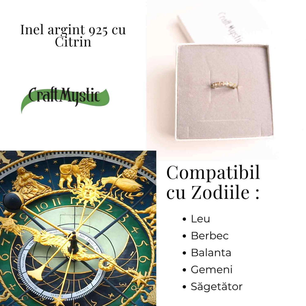 Inel Argint 925 cu Citrin – Energie Solara si Abundenta Zilnica [5]