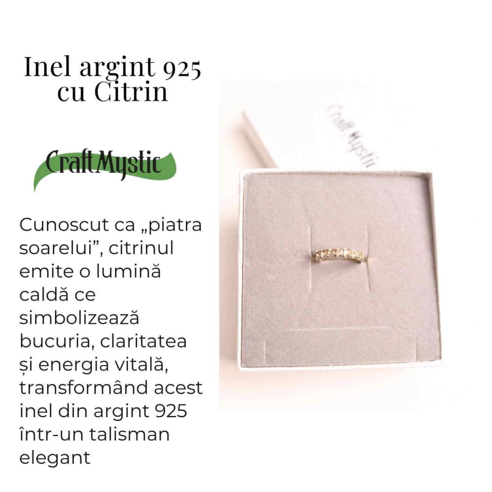 Inel Argint 925 cu Citrin – Energie Solara si Abundenta Zilnica [3]