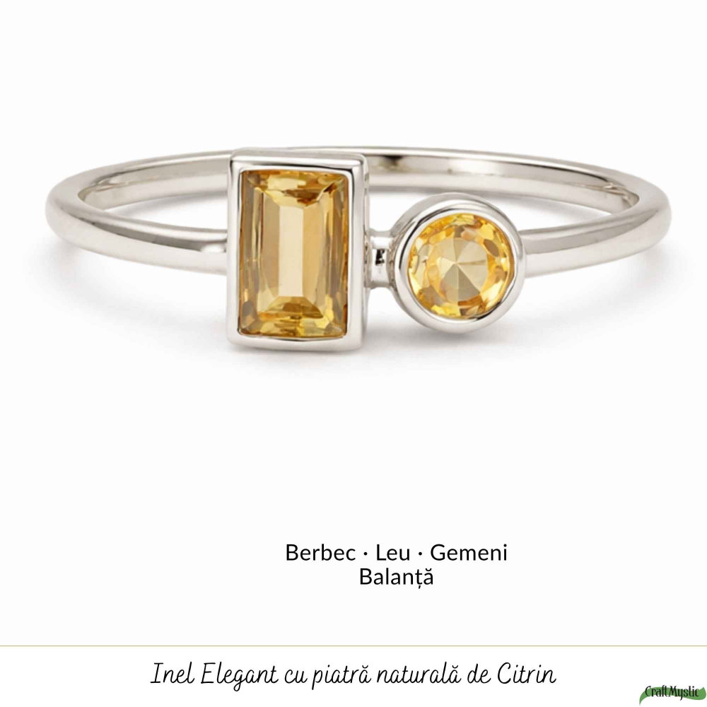 Inel argint 925 cu Citrin fatetat – energie pozitiva si prosperitate [5]