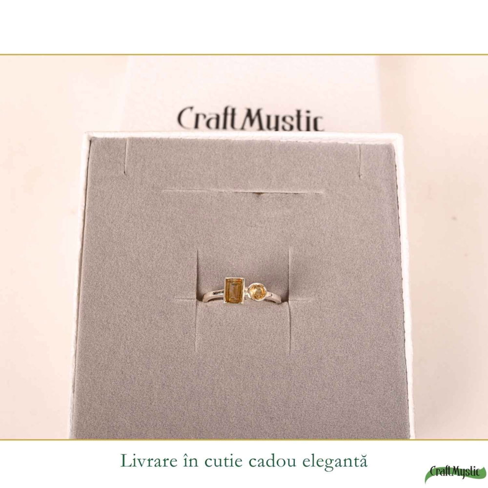 Inel argint 925 cu Citrin fatetat – energie pozitiva si prosperitate [6]