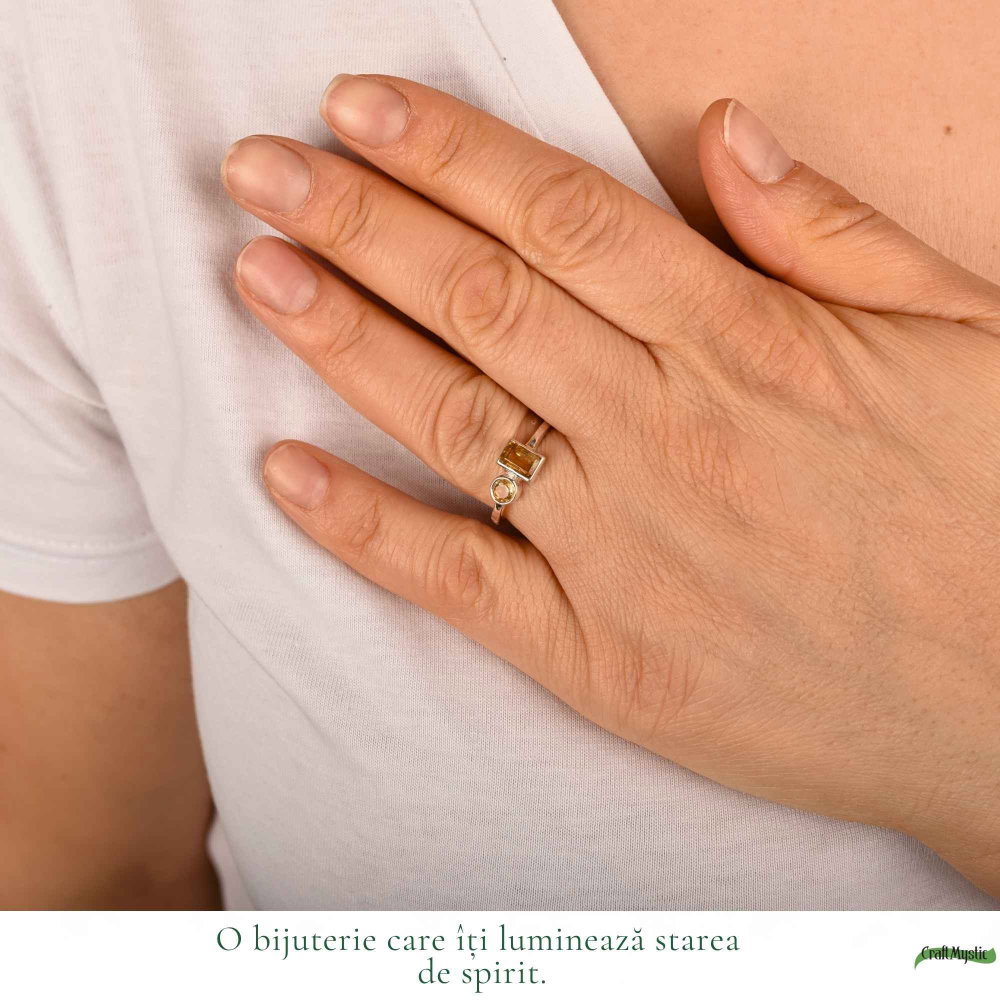 Inel argint 925 cu Citrin fatetat – energie pozitiva si prosperitate [2]