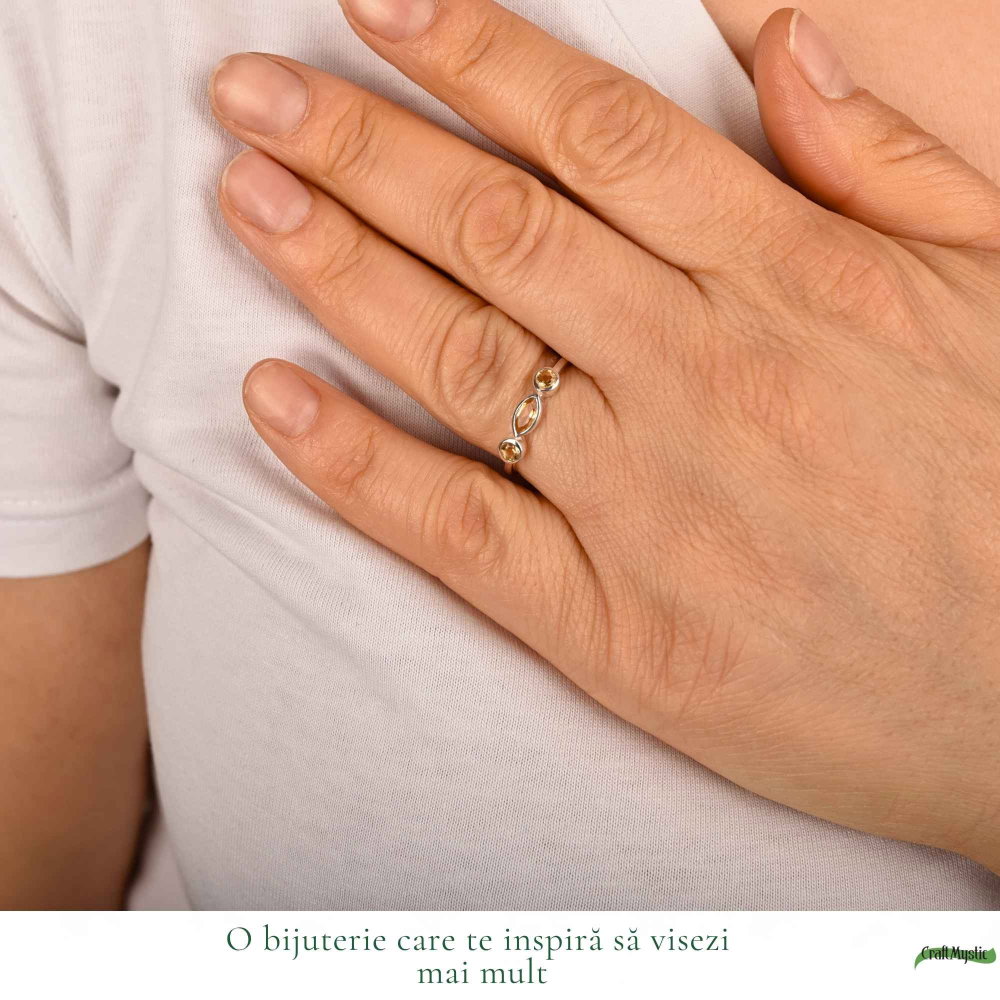 Inel argint 925 cu Citrin triplu – energie pozitiva si prosperitate [2]
