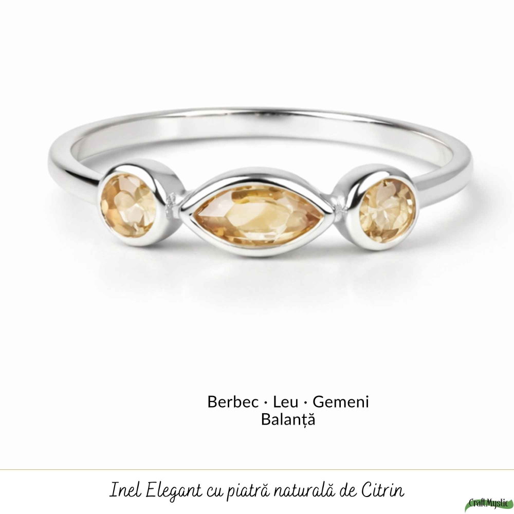 Inel argint 925 cu Citrin triplu – energie pozitiva si prosperitate [5]