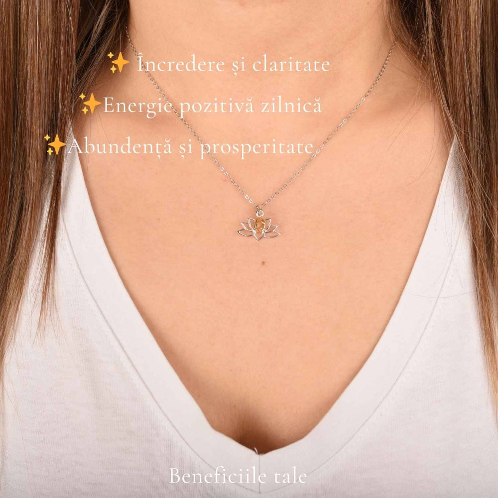 Colier citrin natural lotus argint 925 – energie, optimism si echilibru [3]