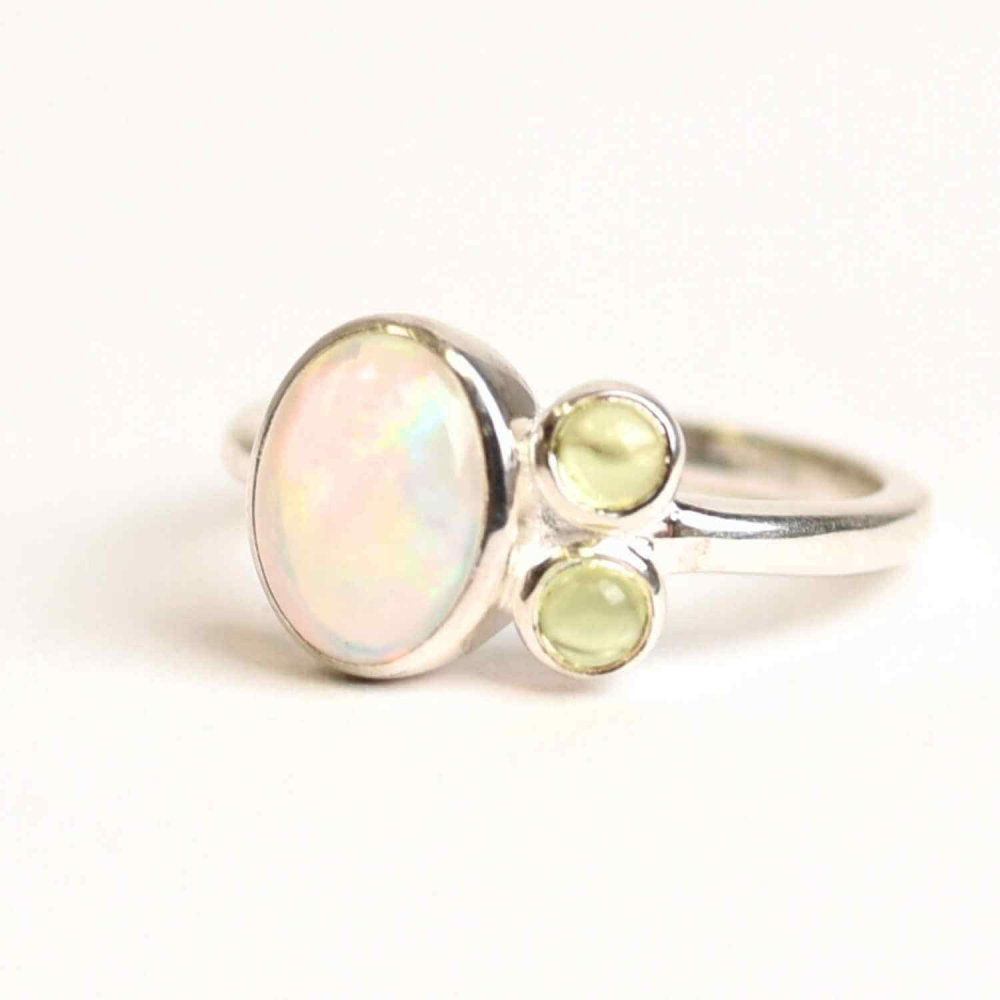 Inel argint 925 cu Opal Etiopian si Peridot – Lumina si Renastere [6]