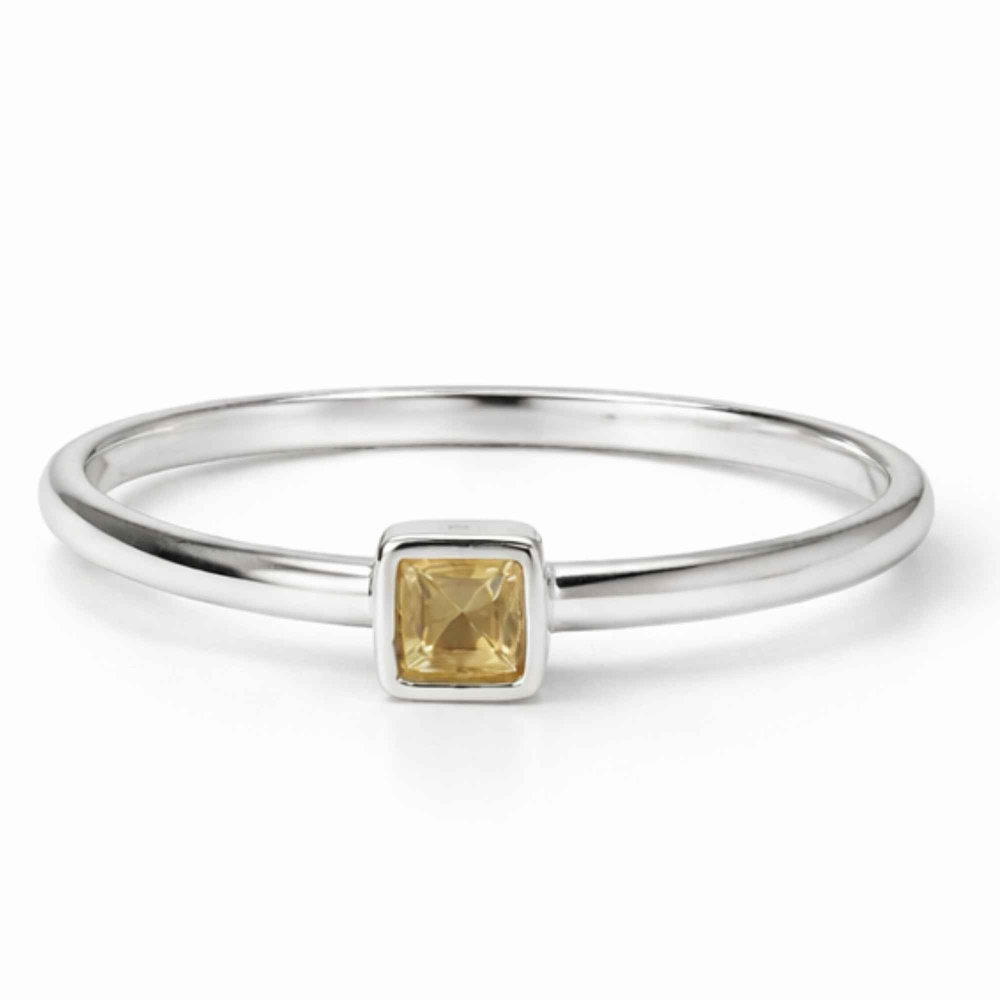 Inel argint 925 cu Citrin patrat fatetat – claritate si prosperitate zilnica [1]