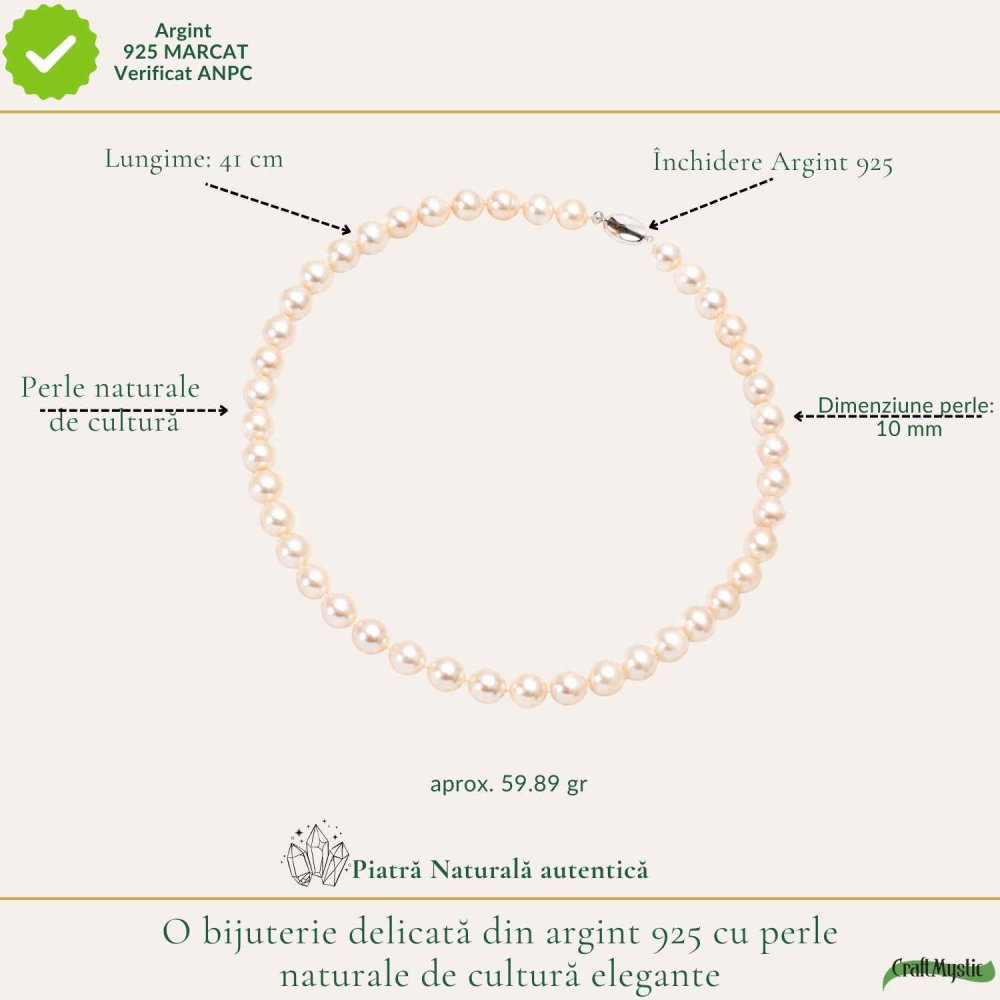 Colier Argint 925 cu Perle Naturale de Cultura – Eleganta si Feminitate Delicata [4]