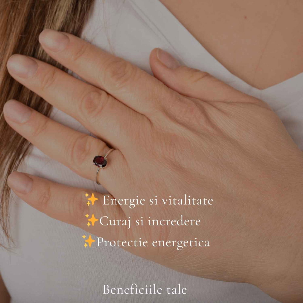 Inel Argint 925 cu Granat Oval – Energie, Incredere si Eleganta [3]