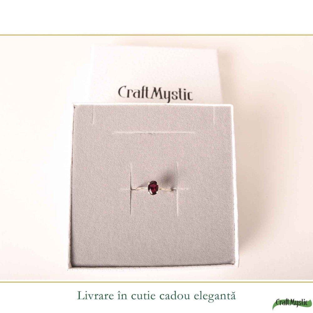 Inel Argint 925 cu Granat Oval – Energie, Incredere si Eleganta [6]