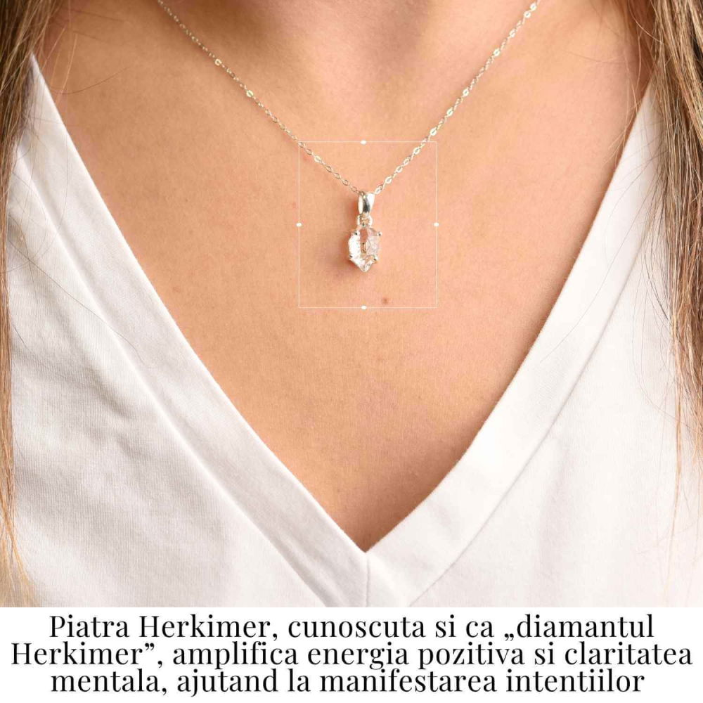 Colier Argint 925 cu Cristal Herkimer – Lumina Interioara si Claritate Divina [2]