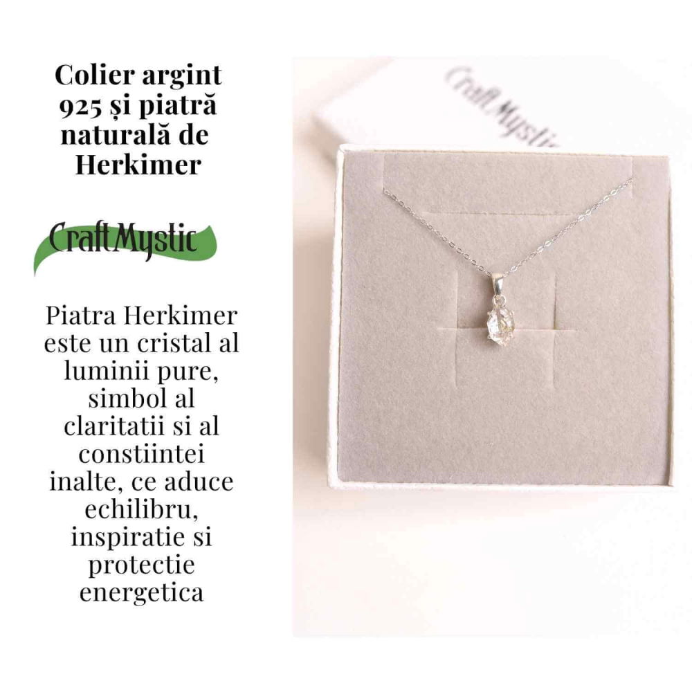 Colier Argint 925 cu Cristal Herkimer – Lumina Interioara si Claritate Divina [3]