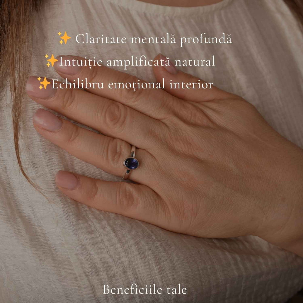 Inel Argint 925 cu Iolit Fatetat Oval – Claritate si Intuitie Feminina [3]