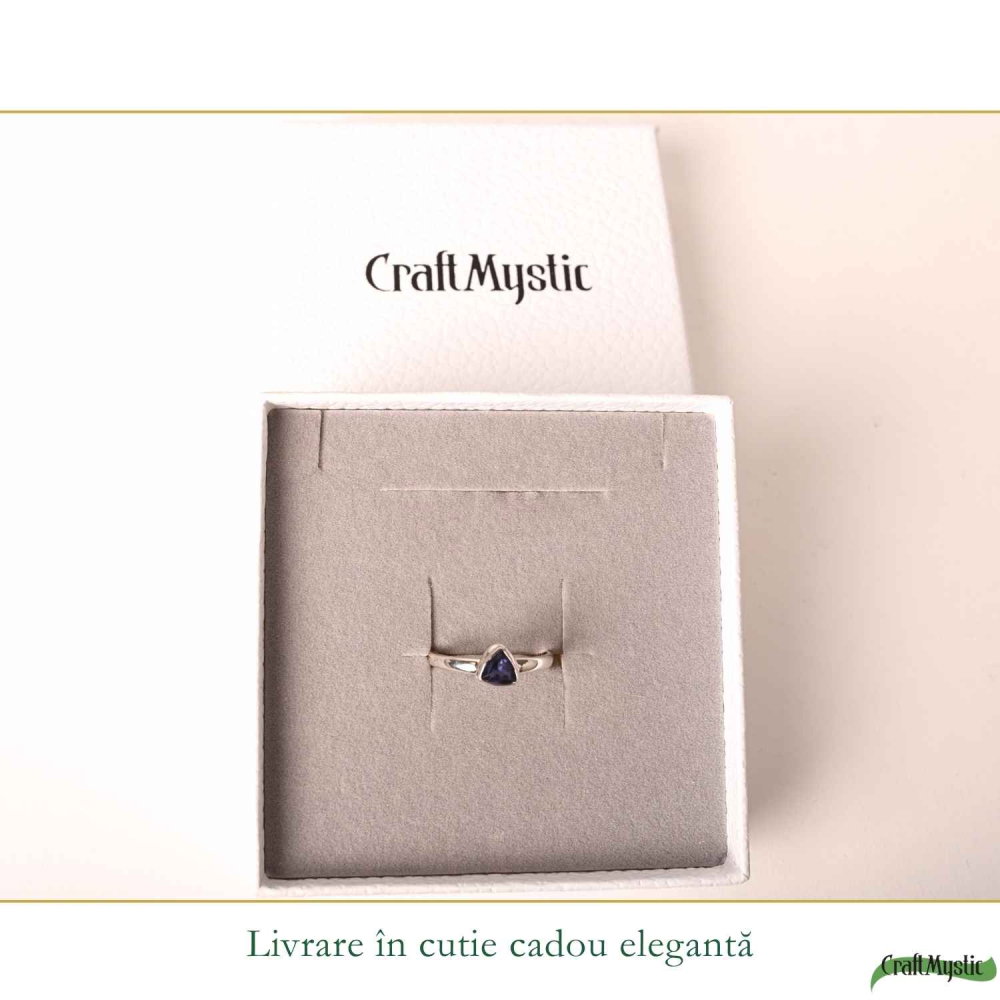 Inel Argint 925 cu Iolit Fatetat Triunghi – Intuitie si Energie Echilibrata [6]