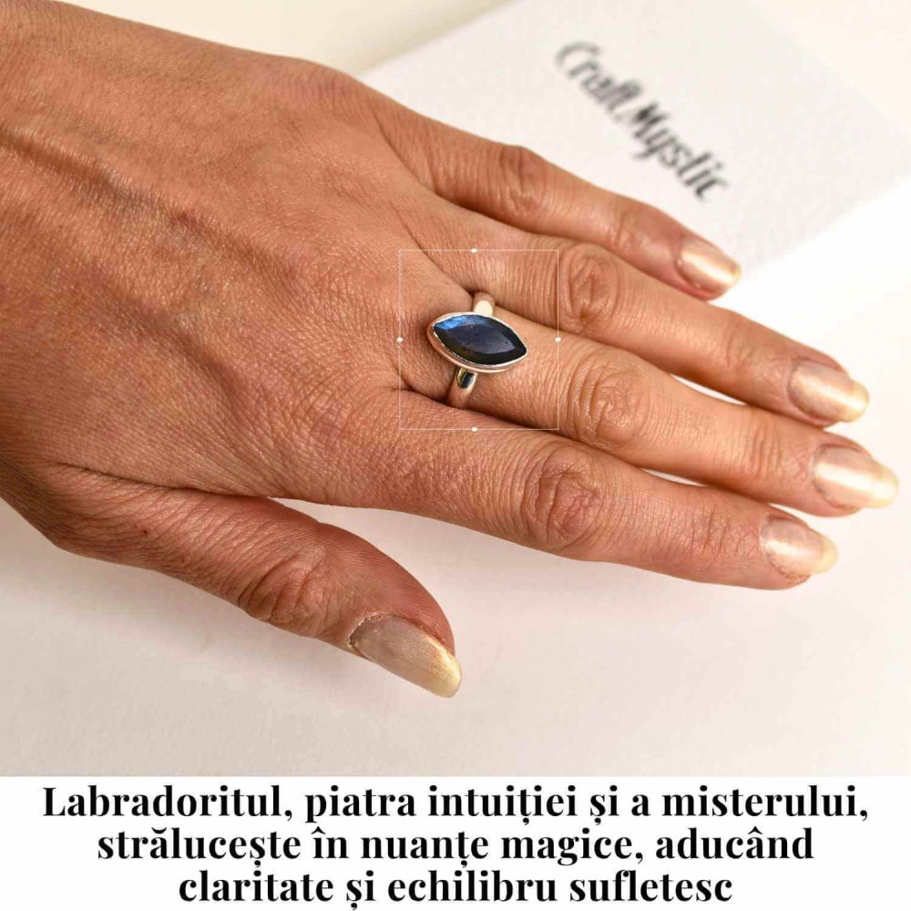 Inel Argint 925 cu Labradorit fatetat forma delica– Intuitie si Protectie [2]