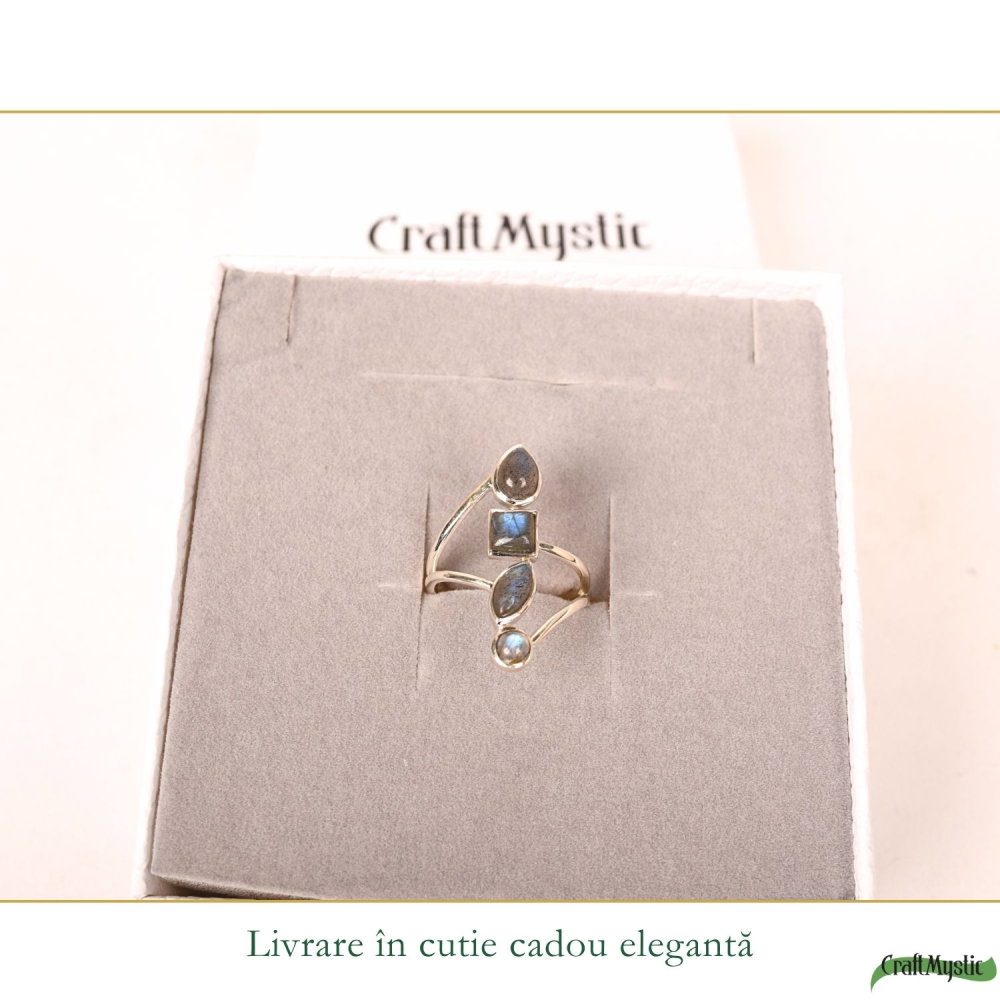 Inel argint 925 cu 4 pietre de Labradorit  – protectie si echilibru interior [6]