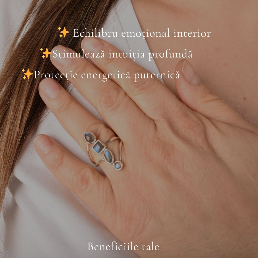 Inel argint 925 cu 4 pietre de Labradorit  – protectie si echilibru interior [3]