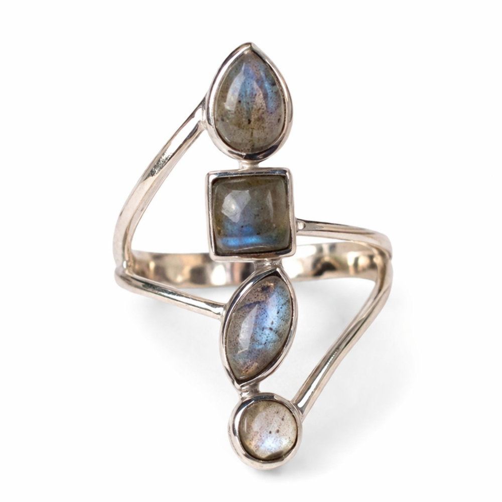 Inel argint 925 cu 4 pietre de Labradorit  – protectie si echilibru interior [1]