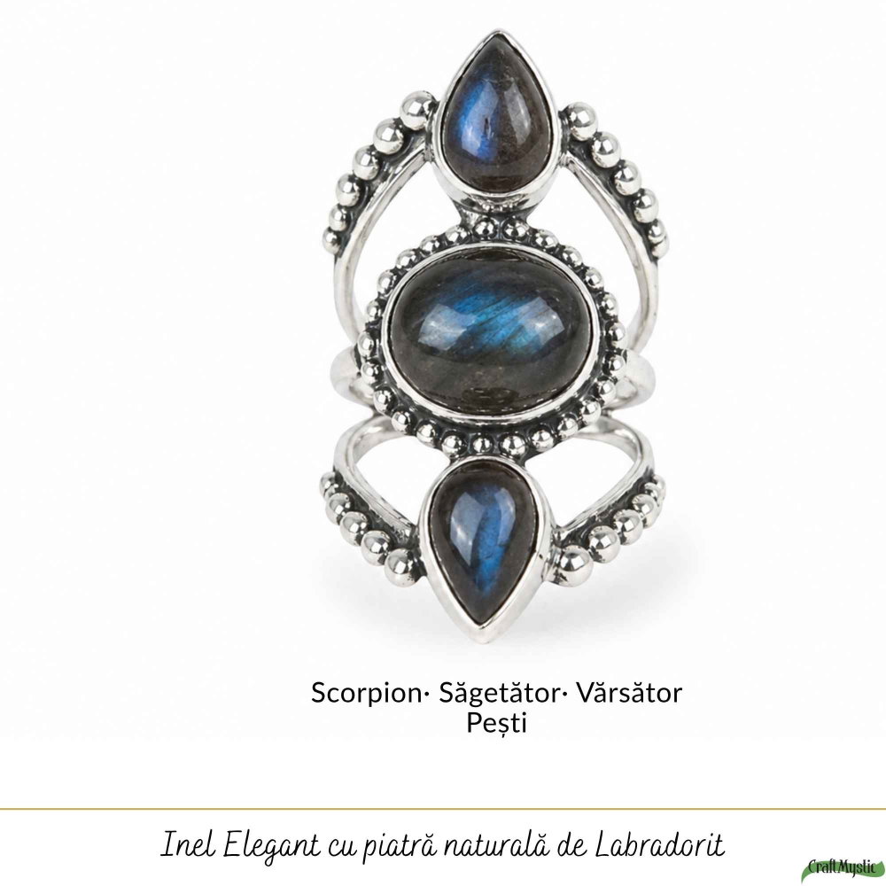 Inel argint 925 cu Labradorit floare – protectie si mister feminin [5]