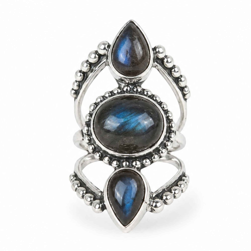 Inel argint 925 cu Labradorit floare – protectie si mister feminin [1]