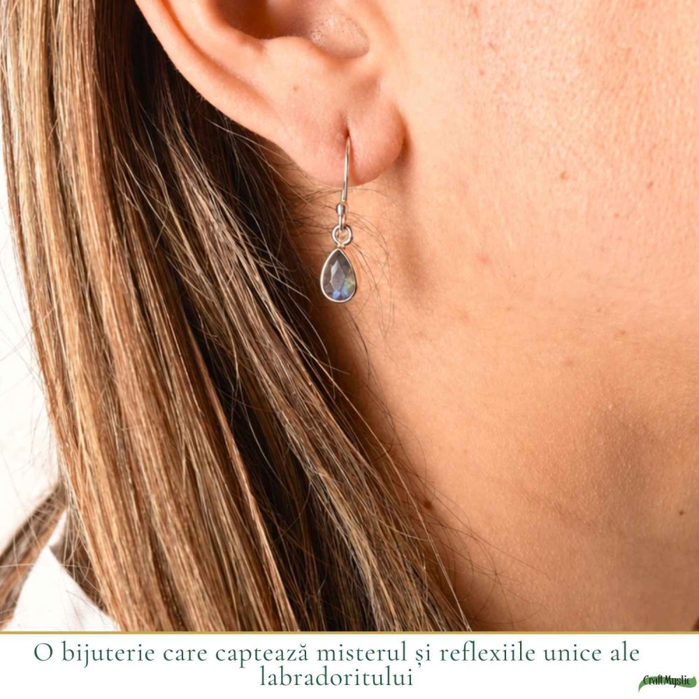 Cercei Labradorit fatetat forma de Lacrima si Argint 925 – Protectie si Intuitie [2]