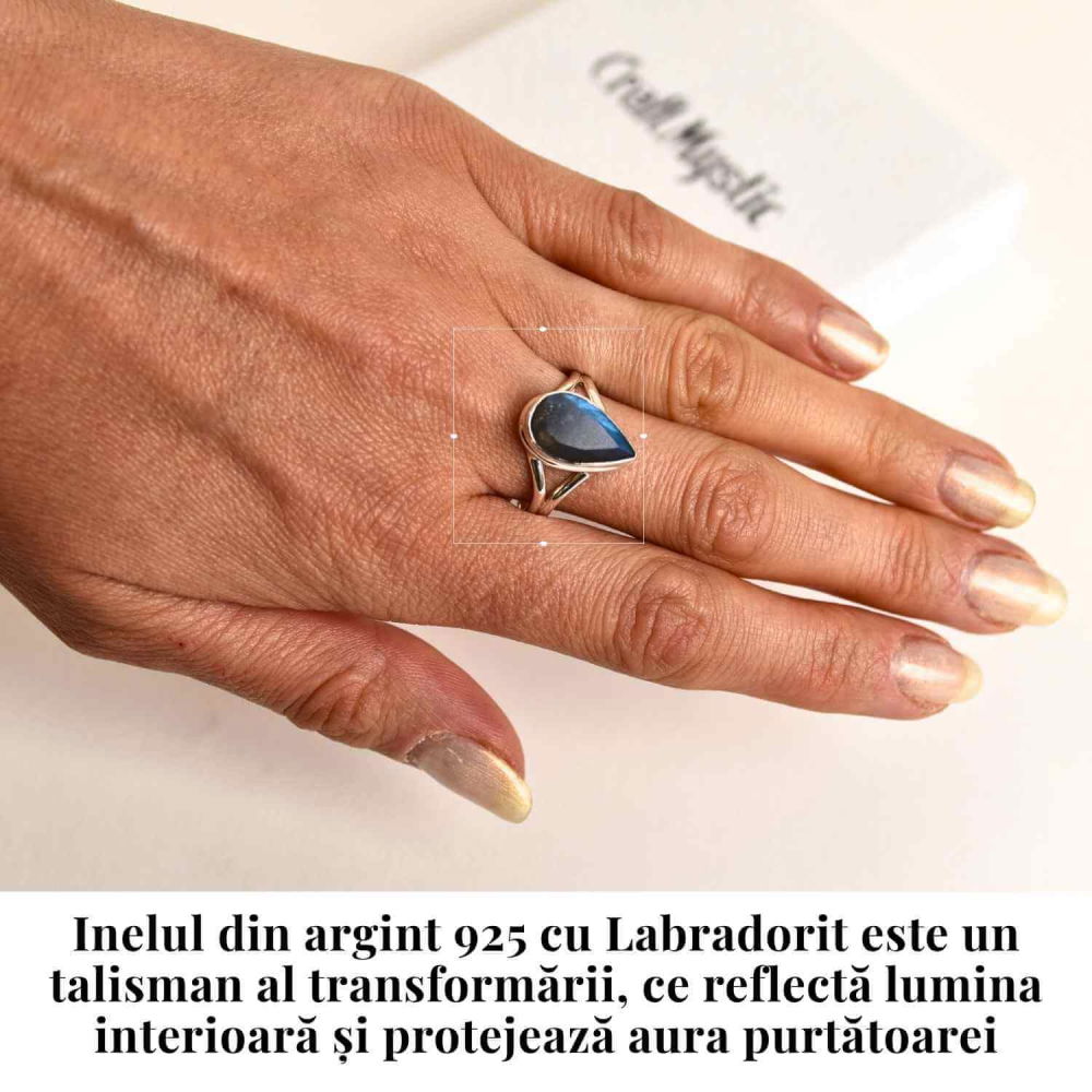 Inel Argint 925 cu Labradorit fatetat froma Lacrima – Vindecare si Intuitie [2]