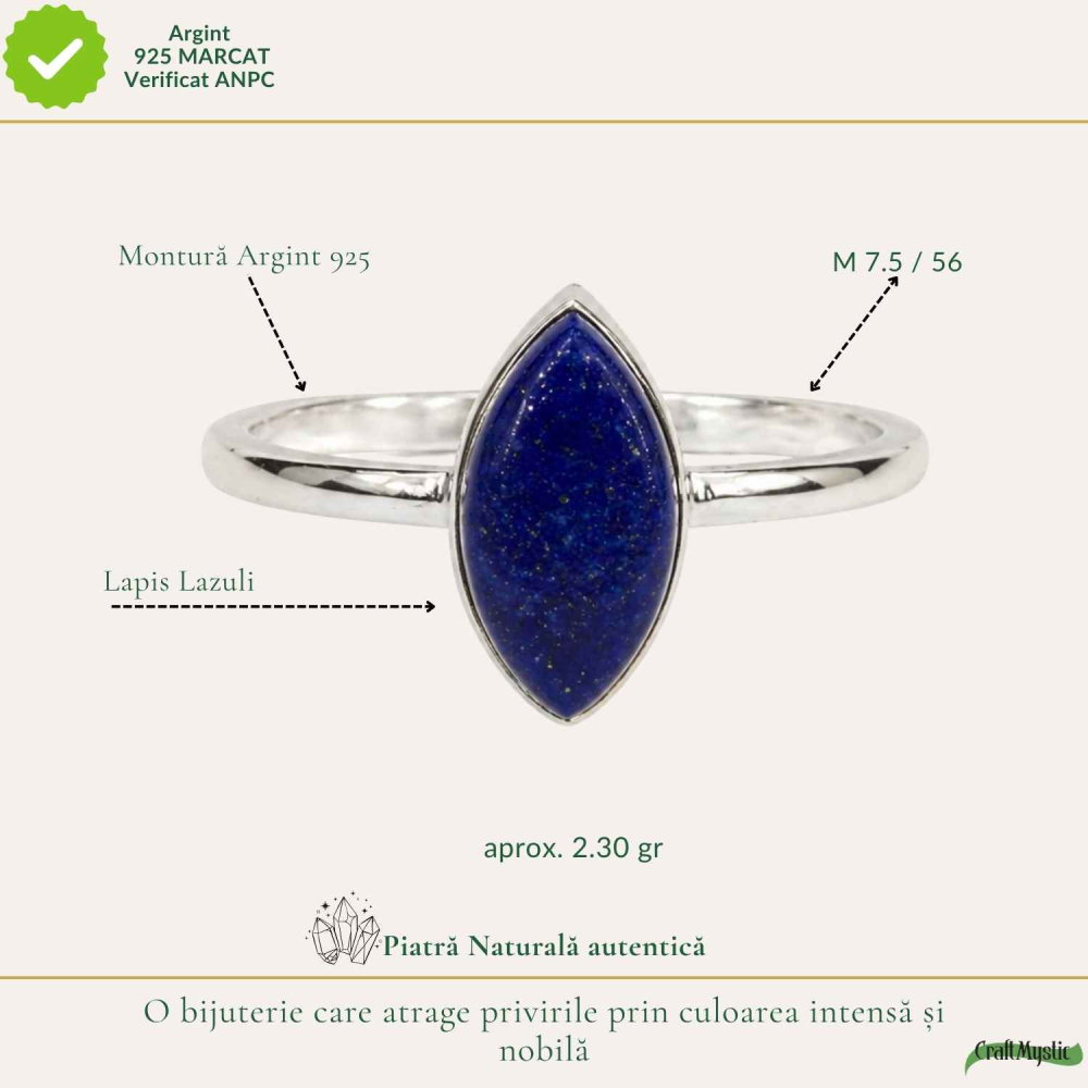Inel argint 925 cu Lapis Lazuli delicat – claritate si eleganta fina [4]