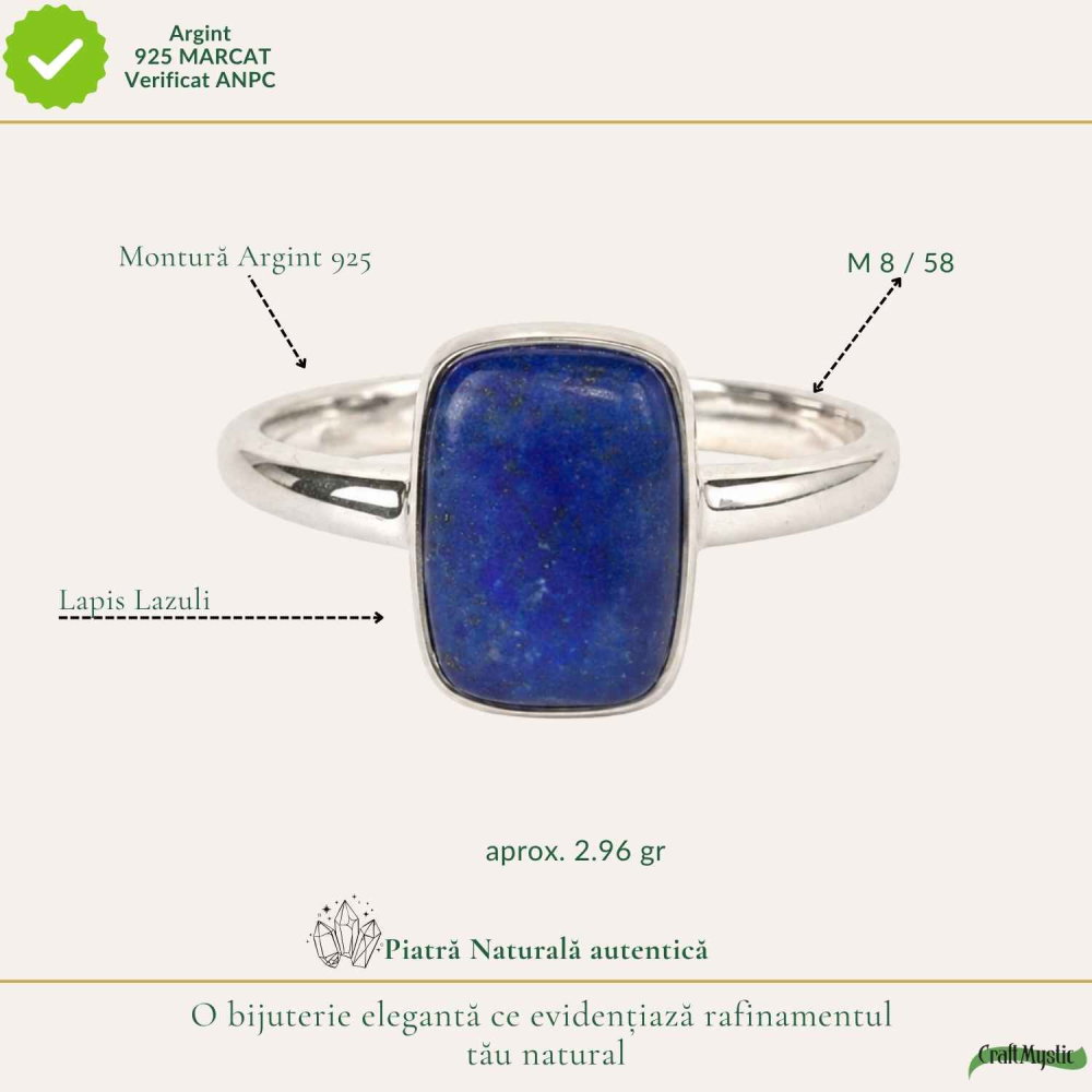 Inel argint 925 cu Lapis Lazuli dreptunghi – claritate si eleganta [4]