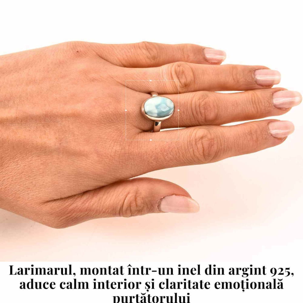 Inel Argint 925 cu Larimar Oval – Echilibru si Liniste Interioara [2]