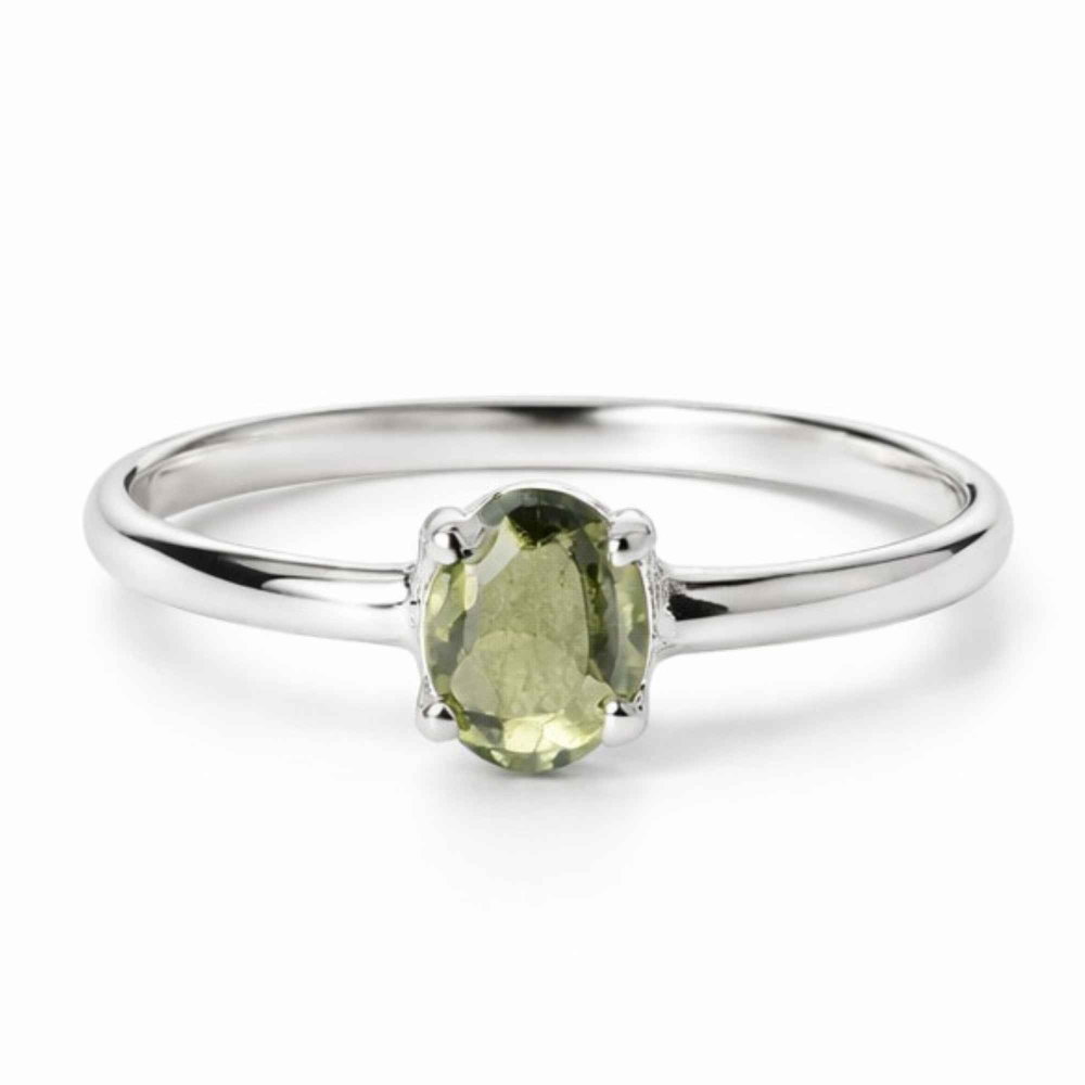Inel Argint 925 cu Moldavit Fatetat Oval – Claritate si Transformare [1]
