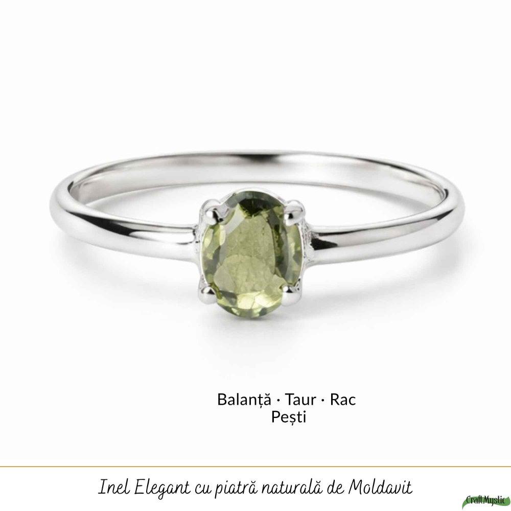 Inel Argint 925 cu Moldavit Fatetat Oval – Claritate si Transformare [6]