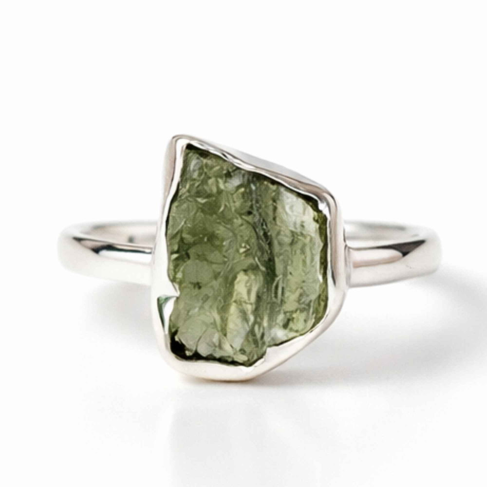 Inel Argint 925 cu Moldavit Natural, M5/49 – Energie Cosmica si Transformare Spirituala [1]