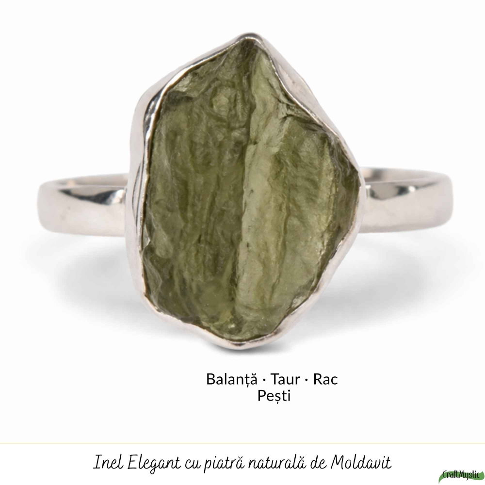 Inel Argint 925 cu Moldavit Autentic, M6/52 – Energie Puternica si Crestere Spirituala [5]