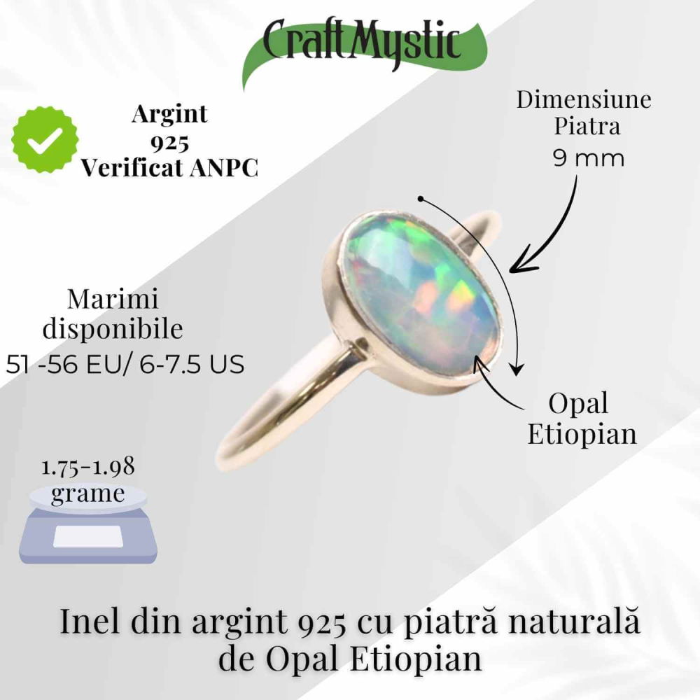 Inel argint 925 cu Opal Etiopian natural – bijuterie a luminii si inspiratiei [5]