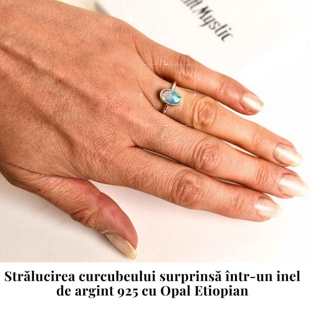 Inel argint 925 cu Opal Etiopian natural – bijuterie a luminii si inspiratiei [2]