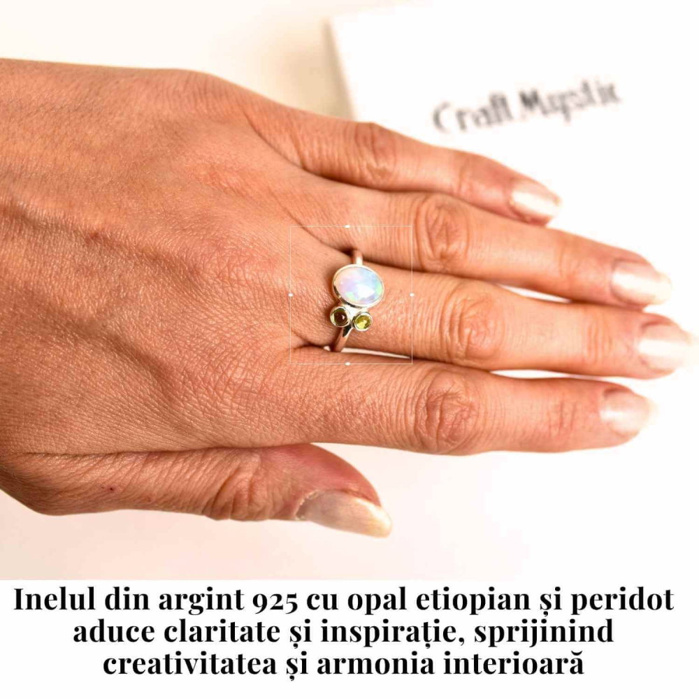 Inel argint 925 cu Opal Etiopian si Peridot – Lumina si Renastere [2]