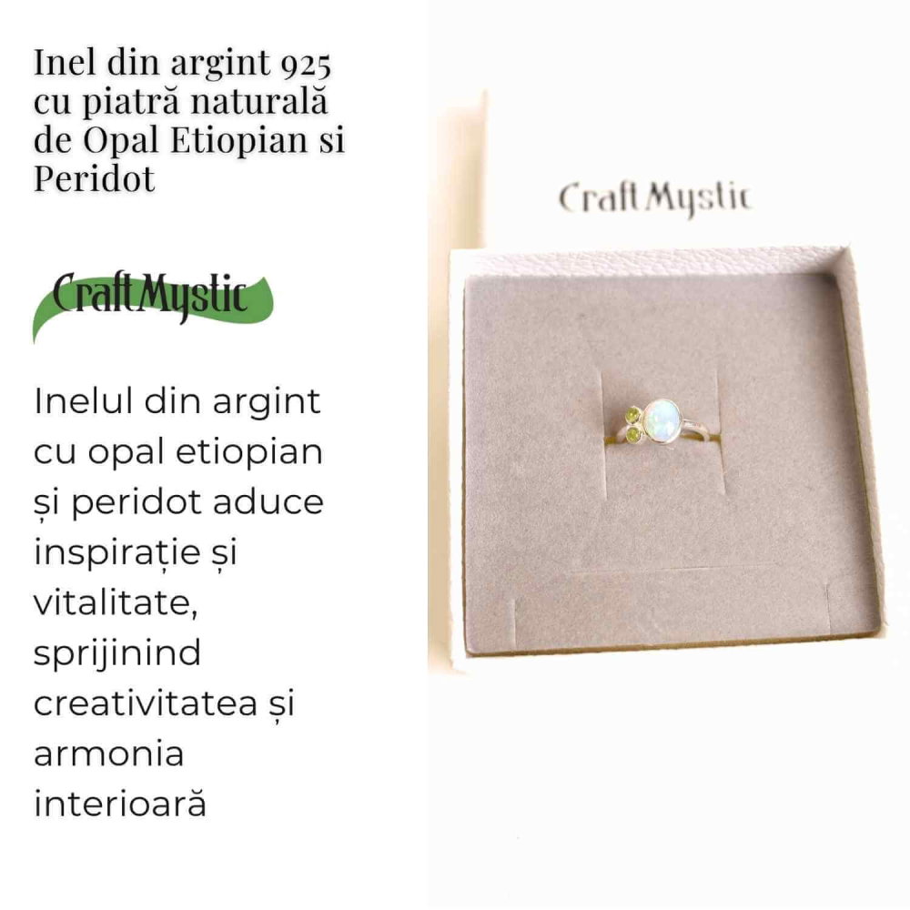 Inel argint 925 cu Opal Etiopian si Peridot – Lumina si Renastere [3]